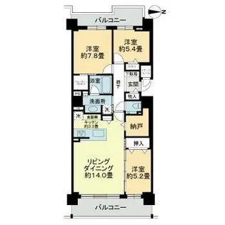 ブランズ札幌中島公園【2階】の間取り