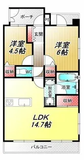エスリード八尾光町【2階】の間取り