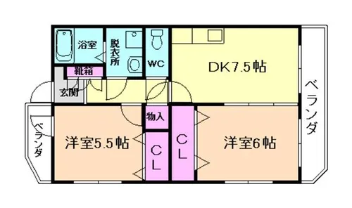 大阪府豊中市服部西町4丁目【マンション】の間取り