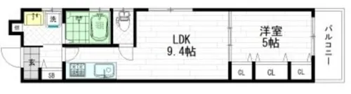 クリエオーレ舎利寺【1階】の間取り