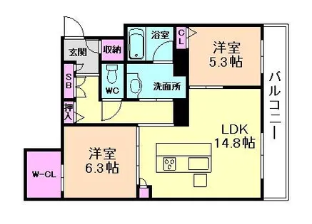 大阪府吹田市江坂町3丁目【マンション】の間取り
