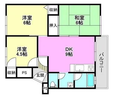 マンション沢良宜東B棟【505号室】の間取り