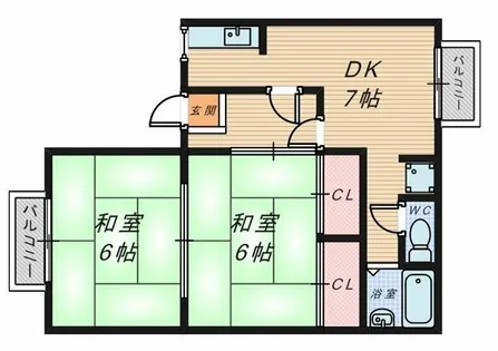 プティセゾン草部【2階】の間取り