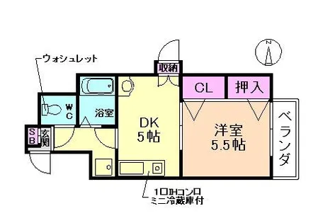 大阪府豊中市曽根東町6丁目【マンション】の間取り