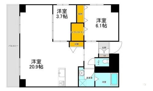 大阪府吹田市江坂町4丁目【マンション】の間取り