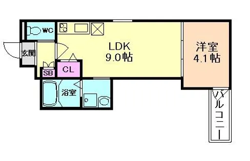 大阪府吹田市南高浜町【アパート】の間取り