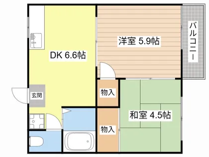 カルフールOMORI A棟【205号室】の間取り