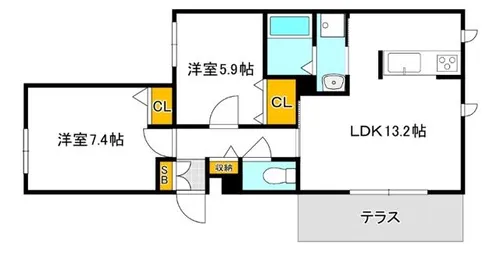大阪府吹田市千里山松が丘【マンション】の間取り