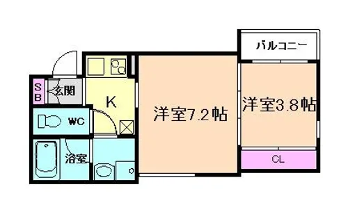 大阪府大阪市東淀川区下新庄5丁目【アパート】の間取り