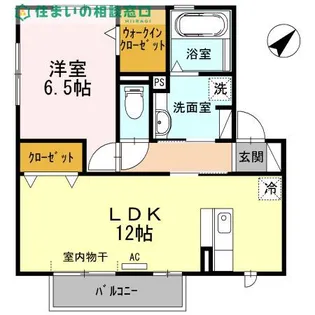愛知県岡崎市赤渋町字野中【アパート】の間取り