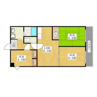大阪府堺市北区中百舌鳥町1丁【マンション】の間取り