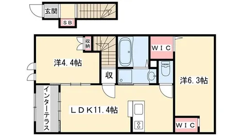 タワンオーク【202号室】の間取り