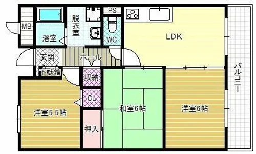 ハイグレード国分【4階】の間取り