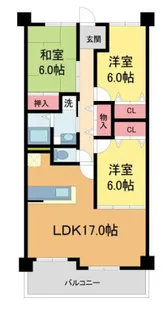白鷹夙川マンション【605号室】の間取り