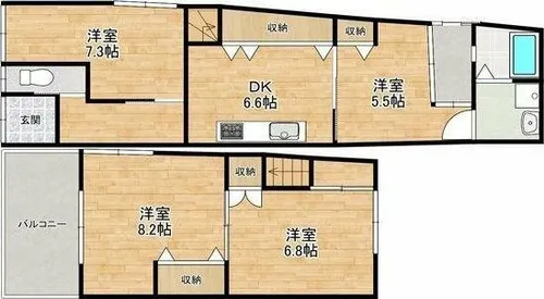 大阪府大阪市阿倍野区昭和町2丁目【一戸建】の間取り
