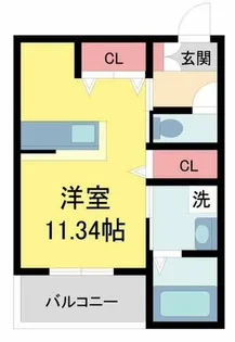 グランディール清華Ⅱ【102号室】の間取り