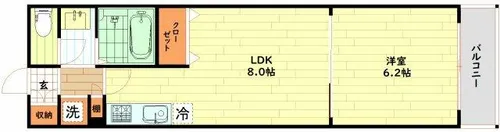 大阪府大阪市北区同心2丁目【マンション】の間取り