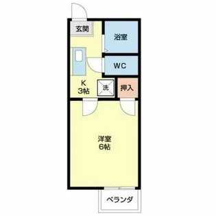 レオパレス長筬【101号室】の間取り