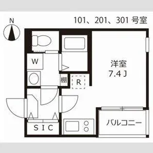 大阪府大阪市東住吉区北田辺6丁目【アパート】の間取り