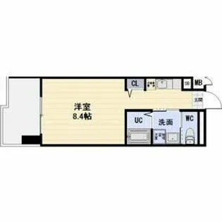 ピーステン名駅南【6階】の間取り