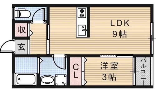 ハーベスト片桐【2階】の間取り