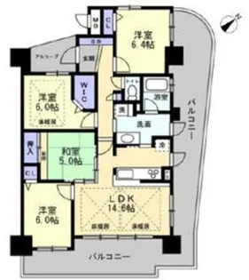 アルファステイツ東今宿【606号室】の間取り