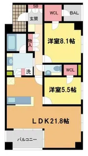 ブリリア夙川【501号室】の間取り