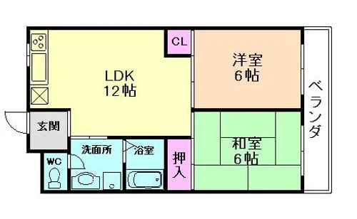 大阪府豊中市曽根西町3丁目【マンション】の間取り