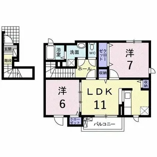 サイドルーツ Ⅱ【2階】の間取り