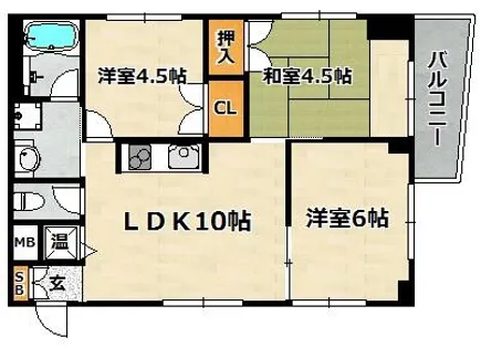 サンロイヤル唐櫃【101号室】の間取り
