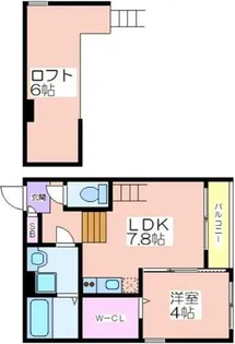 ハーモニーテラス安立【1階】の間取り