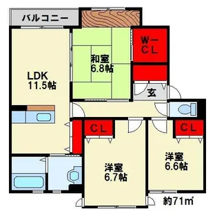 福岡県北九州市八幡東区槻田1丁目【アパート】の間取り