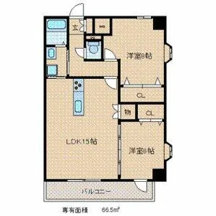 フェリセ ステージ梅光園【7階】の間取り