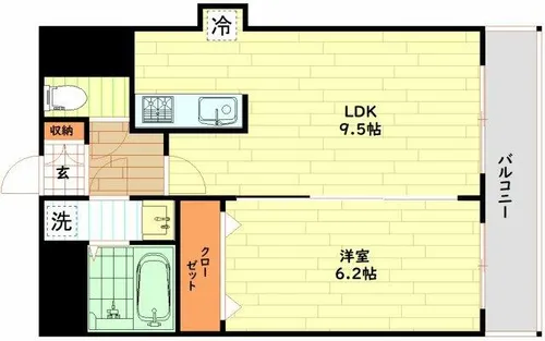 大阪府大阪市西区立売堀3丁目【マンション】の間取り