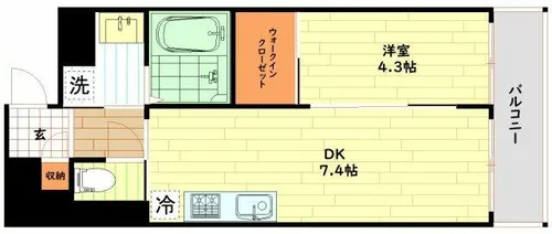 大阪府大阪市浪速区塩草3丁目【マンション】の間取り