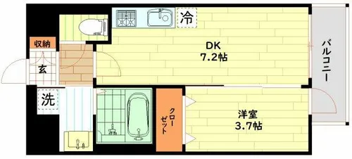 プレサンス塚本ミッドネクスト【6階】の間取り