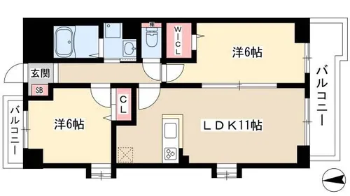 ボヌールレジデンス【4階】の間取り