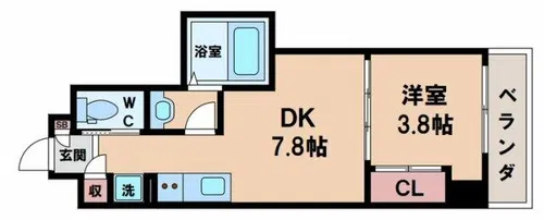 クローバー・レジデンス桑津【7階】の間取り