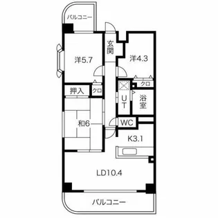 エルグランド【4階】の間取り