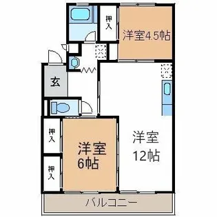 バロン幸定野【201号室】の間取り