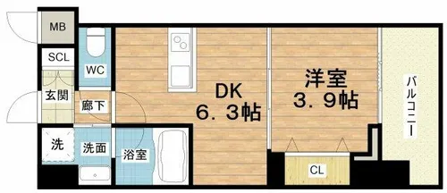 ヴィーナス今里【6階】の間取り