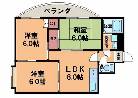 シャトークレインヒル【8階】の間取り