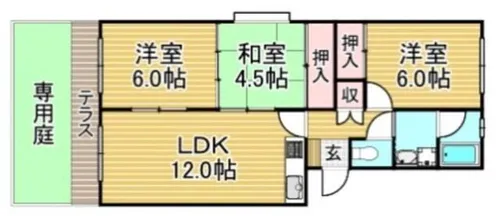 福岡県春日市下白水北5丁目【マンション】の間取り
