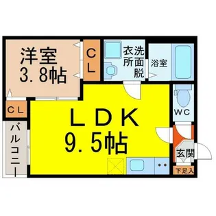 FERIO平安通(フェリオ平安通)【3階】の間取り