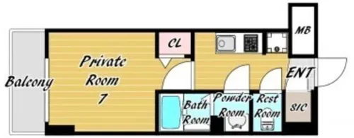 City Lux Namba South【4階】の間取り