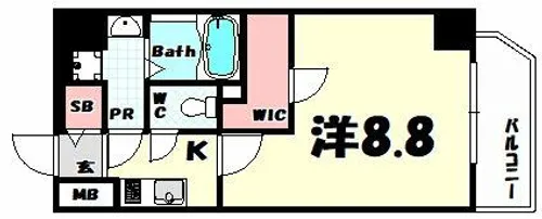 PRESSANCE神戸元町ベルシオン【7階】の間取り