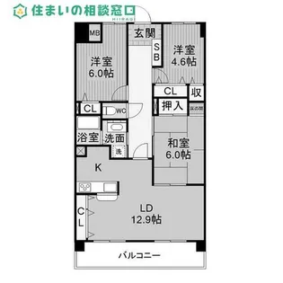 愛知県岡崎市竜美新町【マンション】の間取り