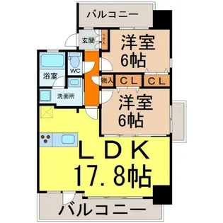 CHAYAGASAKARISE(茶屋ヶ坂ライズ)【8階】の間取り