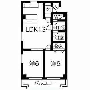 プリンセス瓦町【2階】の間取り