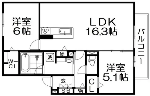 T-residence楠葉【203号室】の間取り